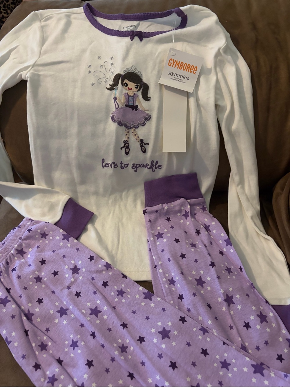 NWOT Gymboree White & Purple Ballerina 'Love to Sparkle' Pajama Set